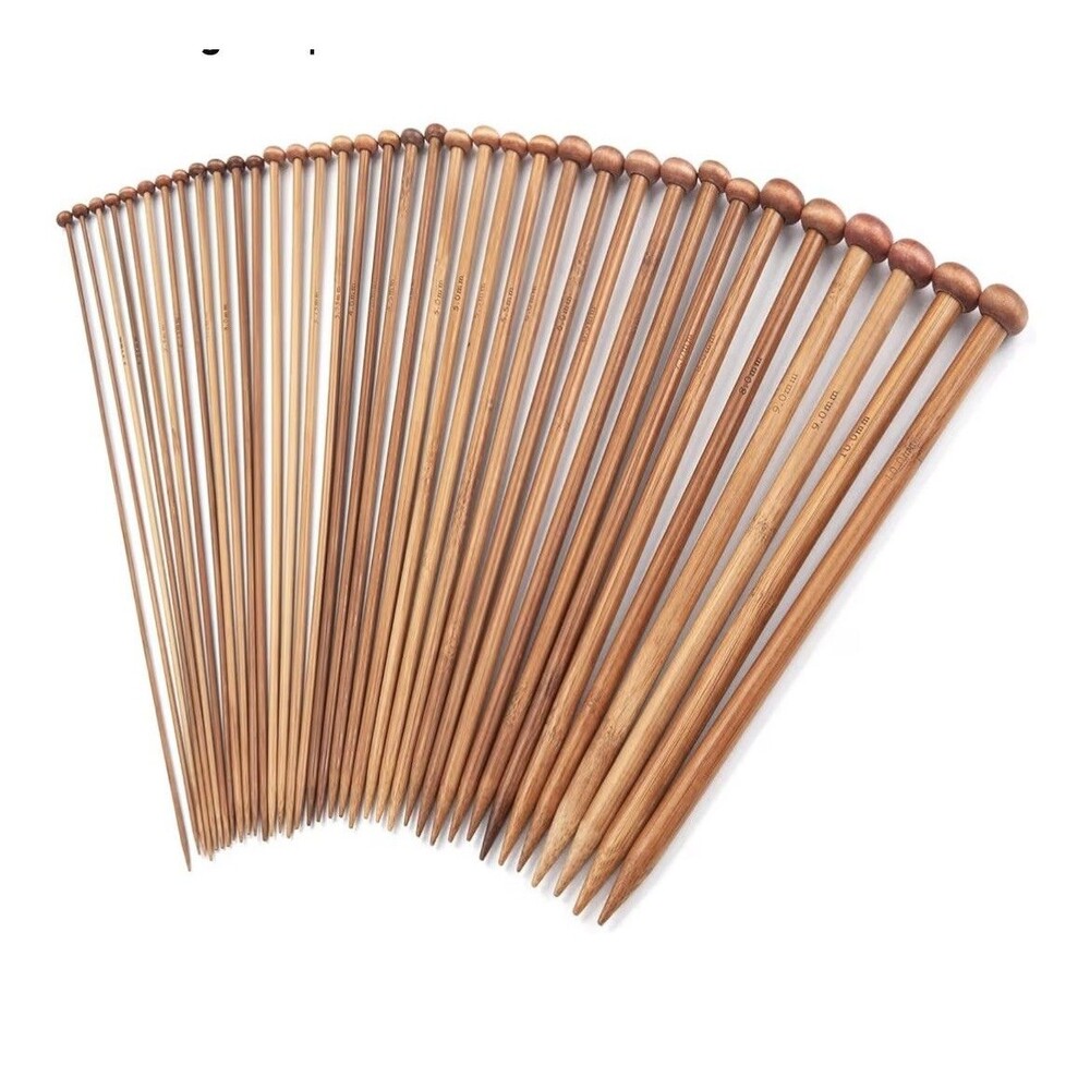 Bamboo Knitting Needles Set, Wooden Knitting Needles for Beginners, 15 size sets